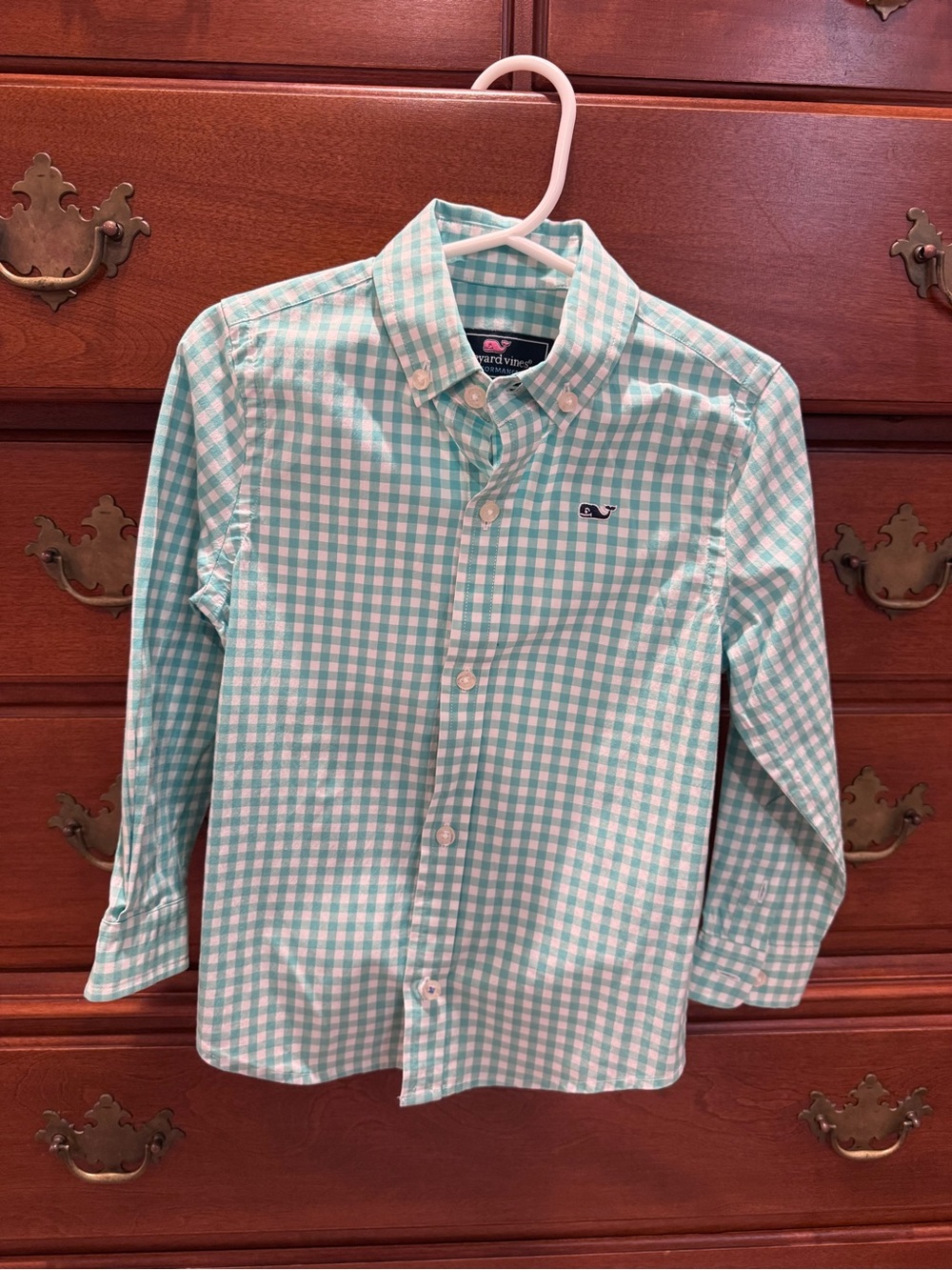 Vineyard Vines Boys' Mint Green Gingham Button-Down Shirt size 3T